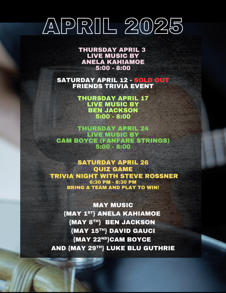 music and events APRIL 2025